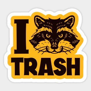 I Love Trash Raccoon Sticker